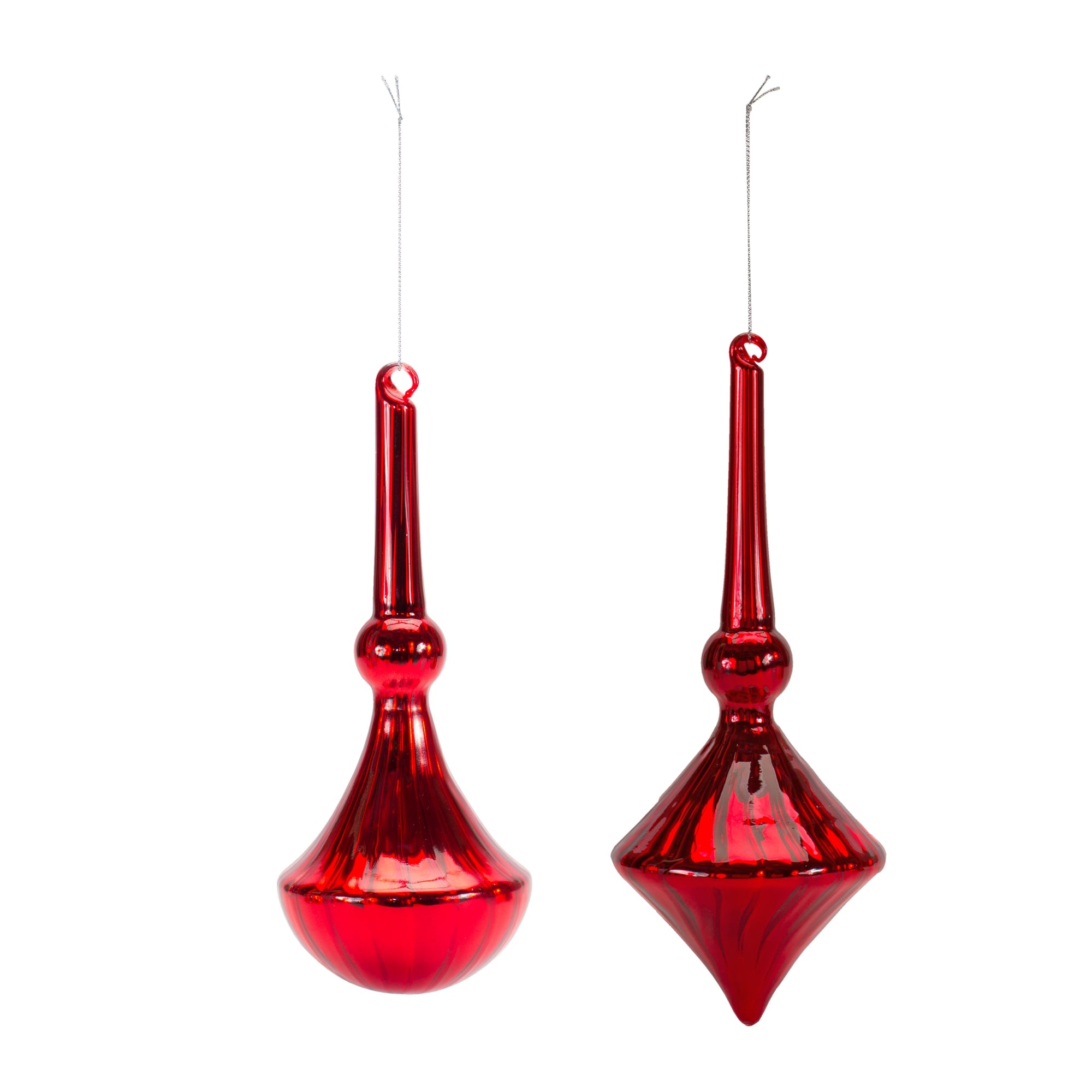 Drop Ornament (2 Asst) 10.5”H Glass