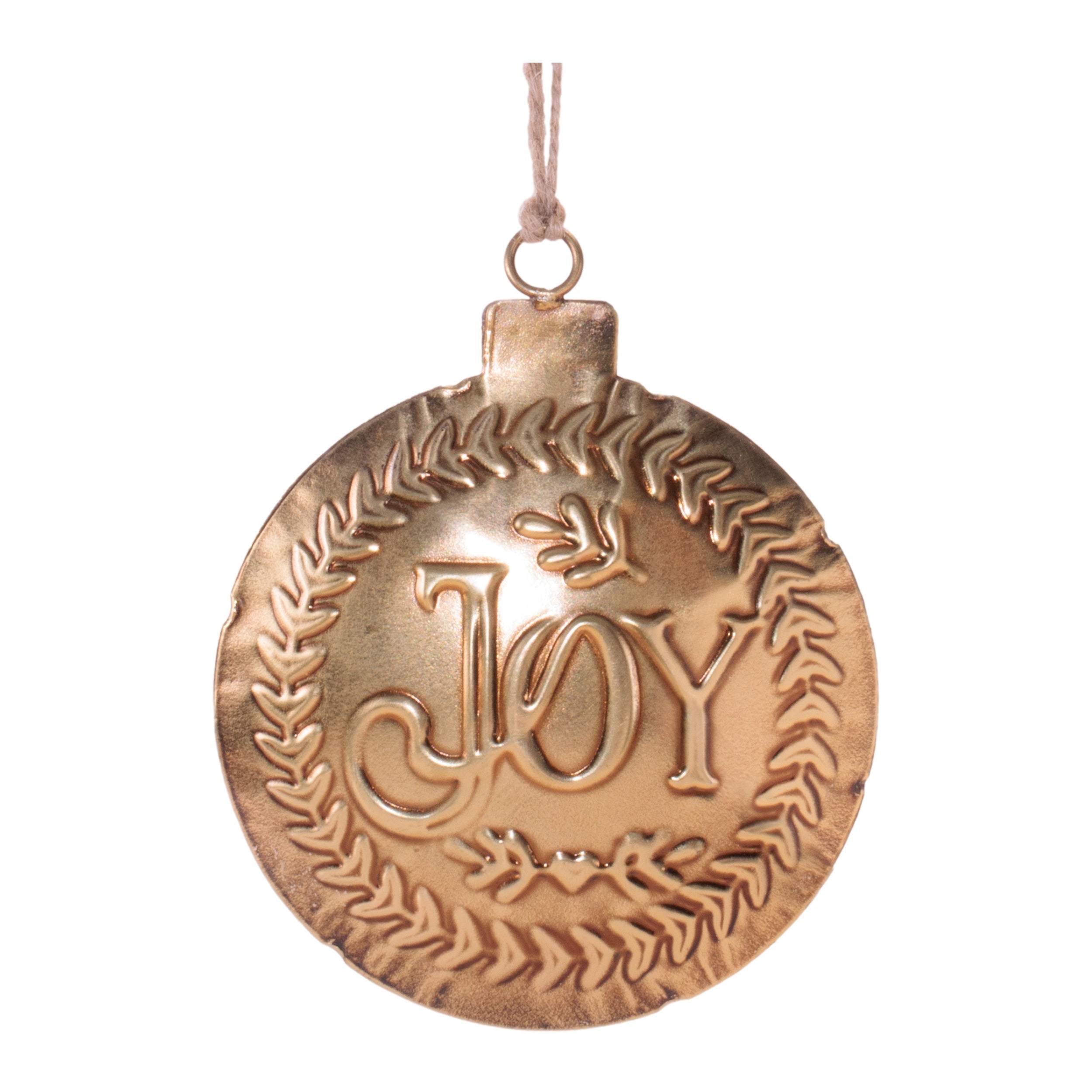 Joy Ornament 4”D Iron