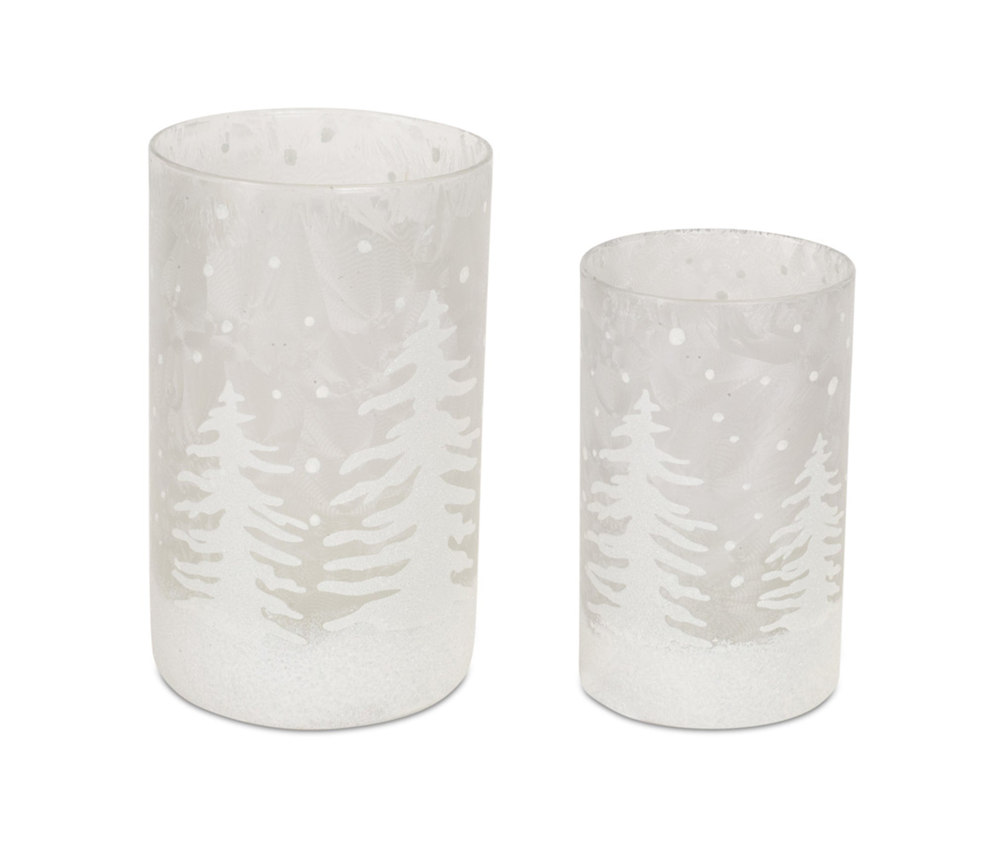 Candle Holder (Set of 2) 3.75"D x 6"H, 4.75"D x 7.75"H Glass