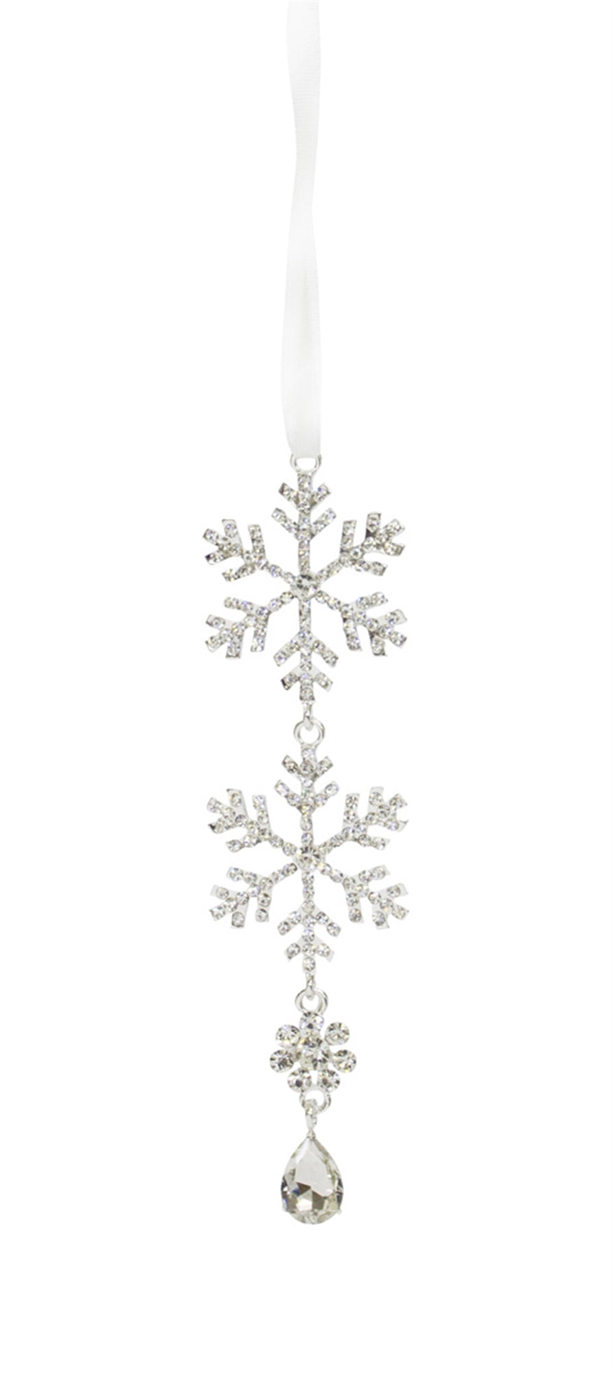 Jewel Tiered Snowflake Ornament 8"H Metal
