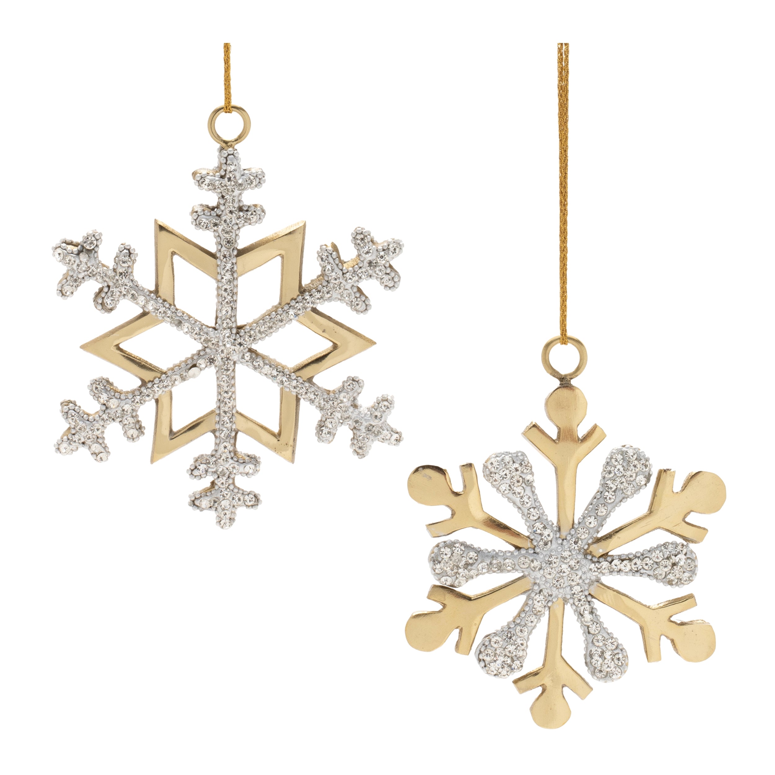 Snowflake Ornament (Set of 2) 5"H, 5.5"H Aluminum
