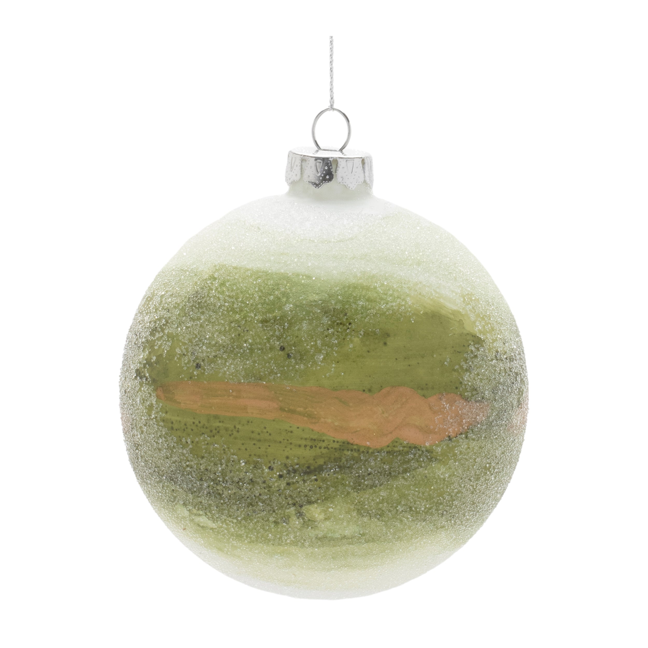 Ball Ornament 4”D Glass