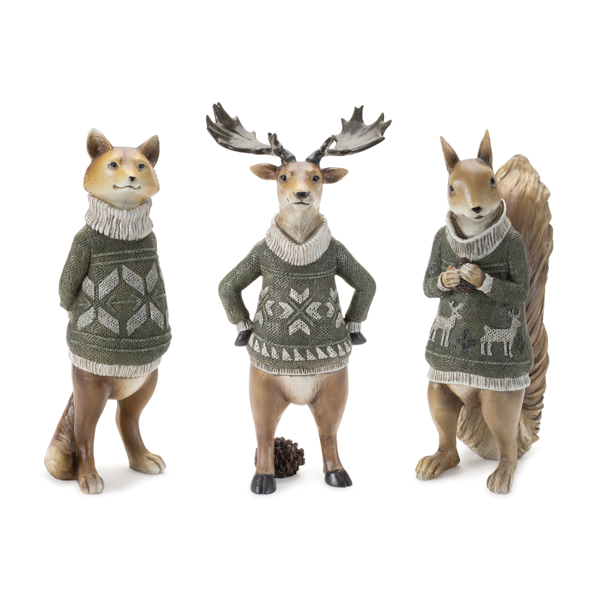 Fox/Moose/Squirrel w/Sweater (S/3)