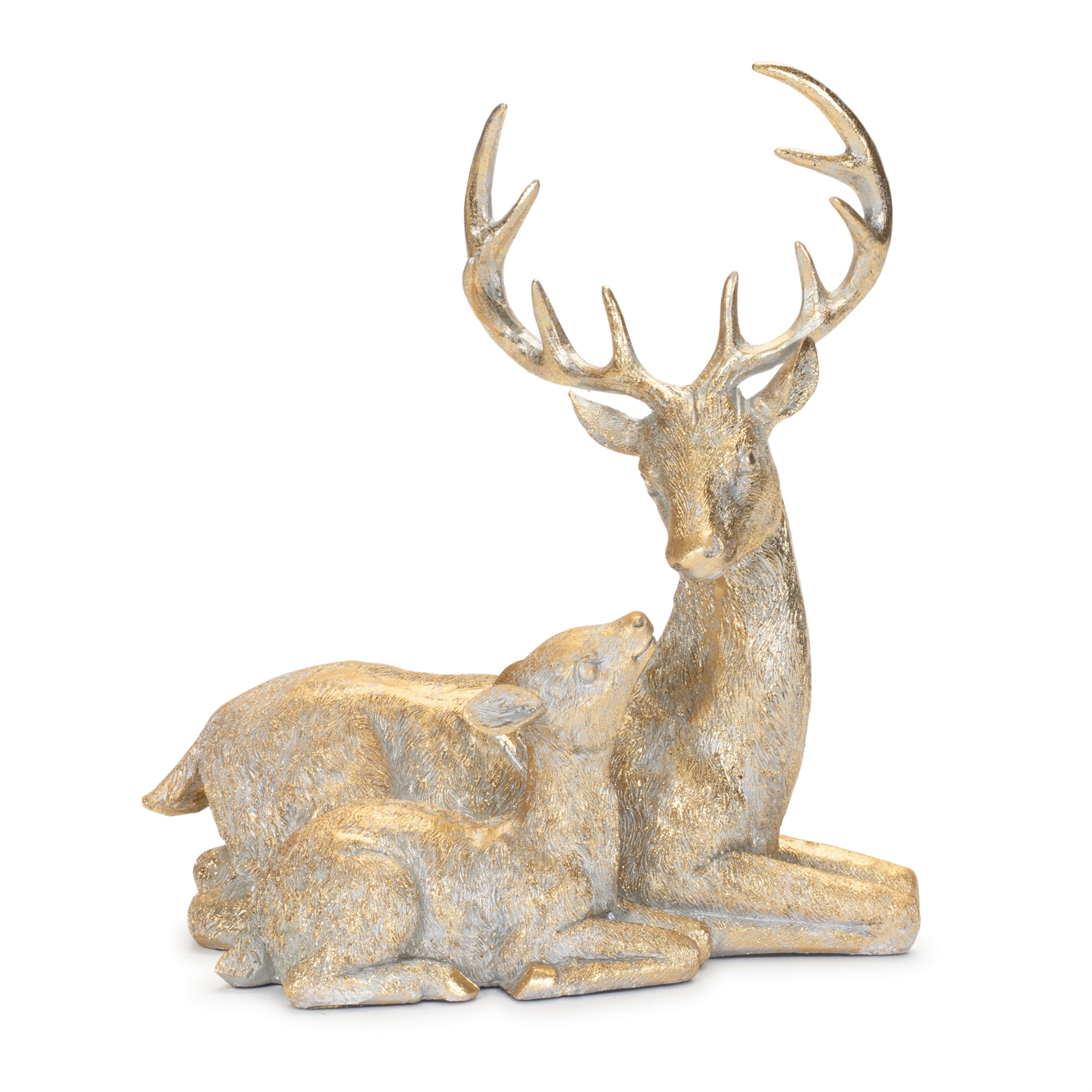 Deer and Fawn 9"L x 10"H Resin