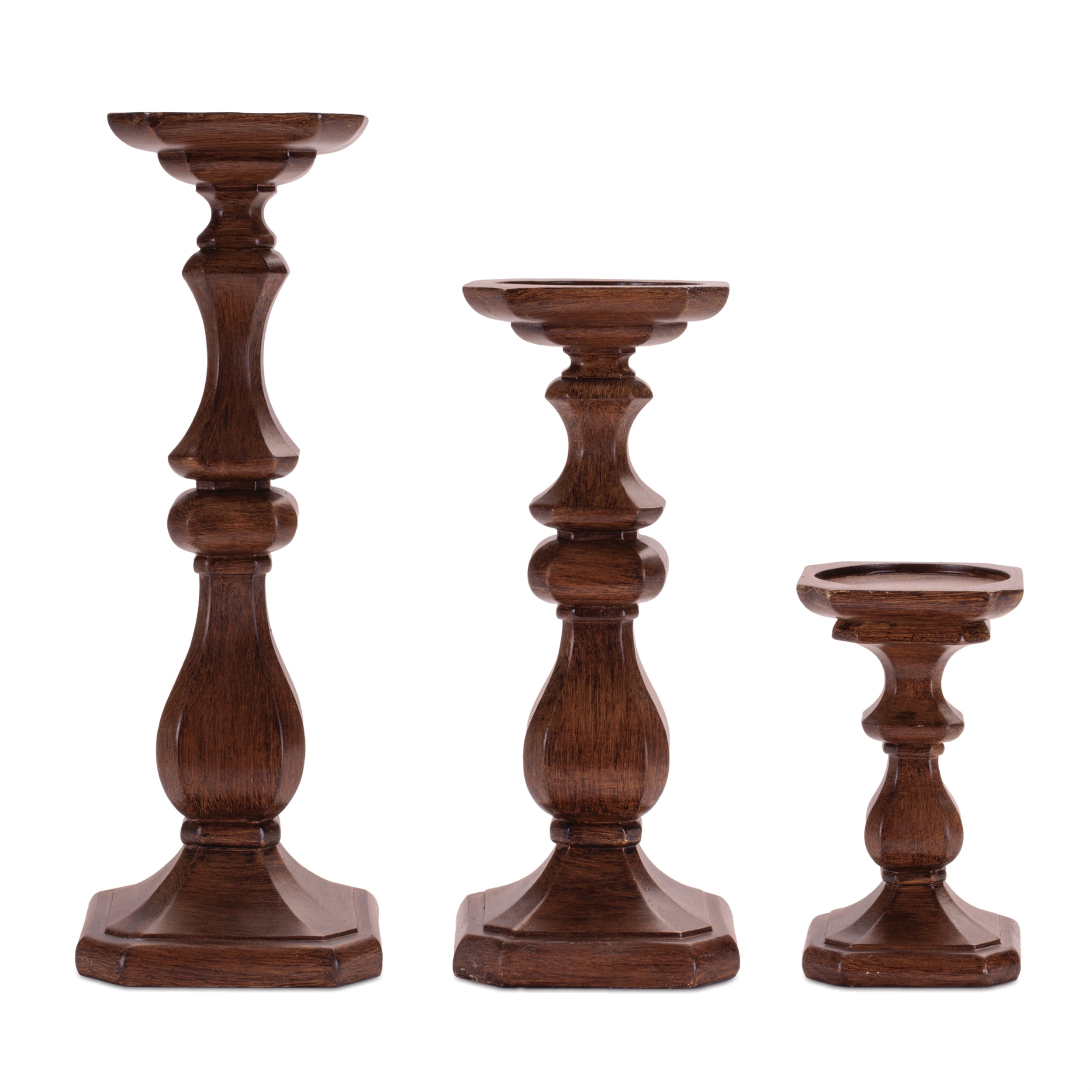 Candle Holder (Set of 3) 6.25"H, 10"H, 14"H Resin