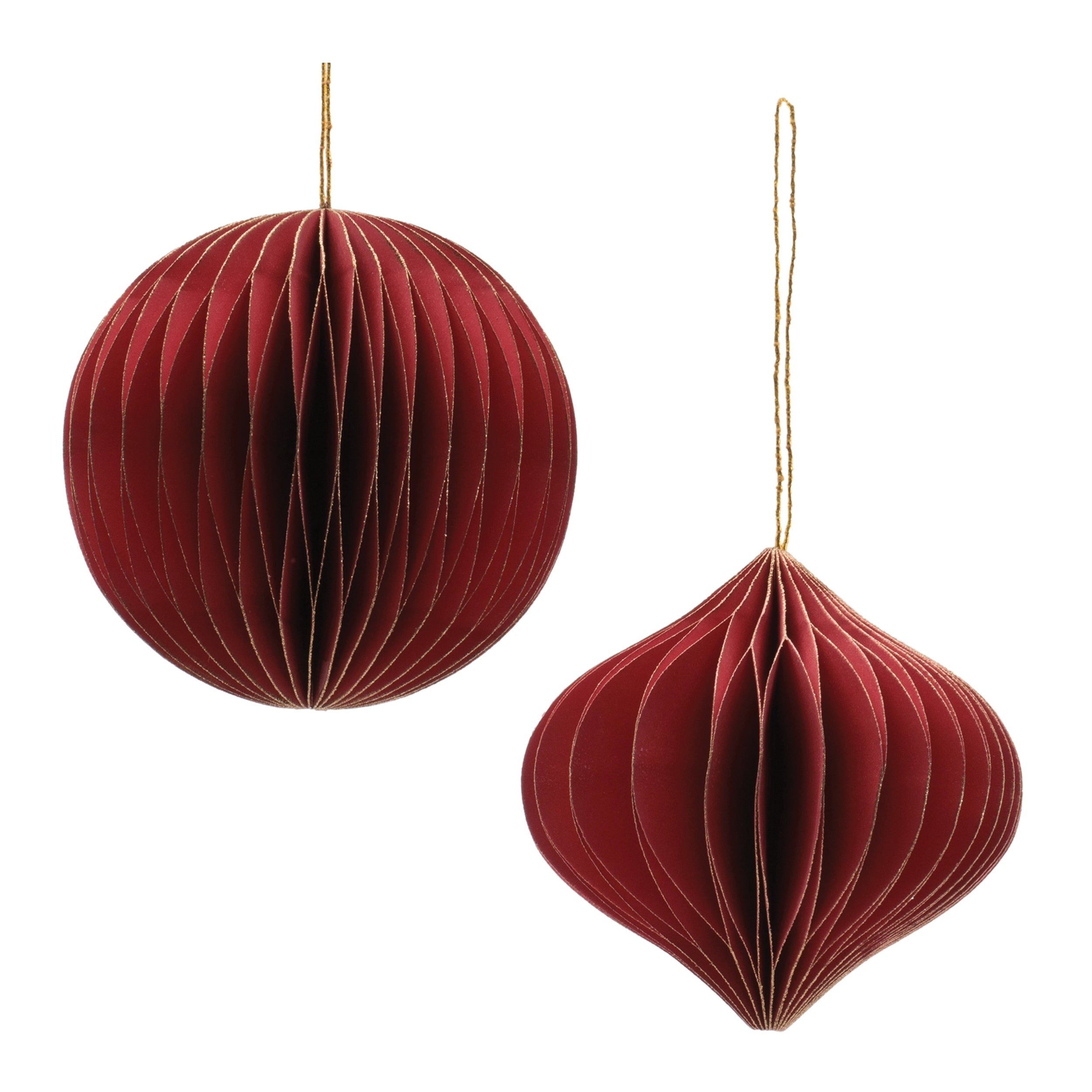 Ornament (2 set of) 4"D, 4.75"H Paper