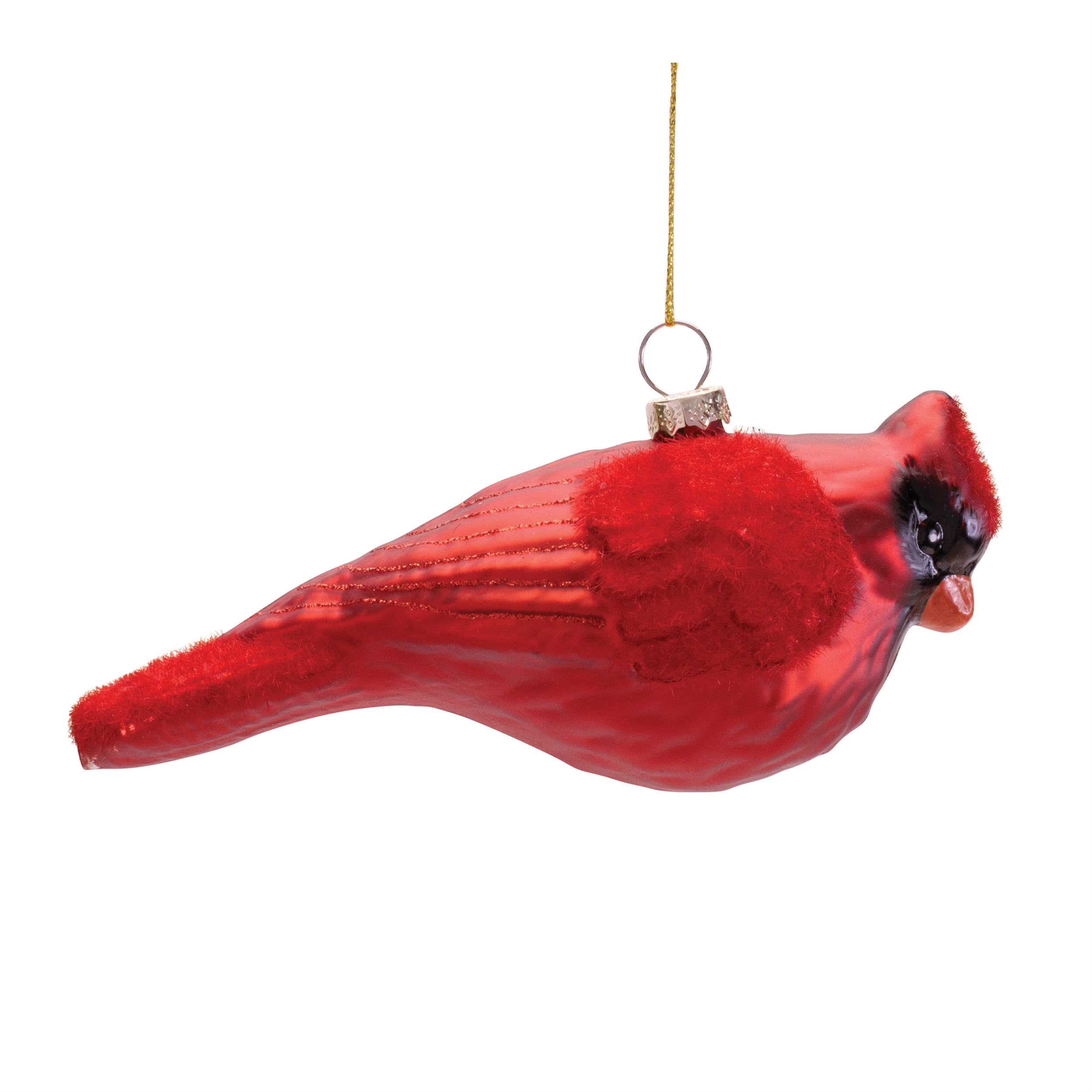 Cardinal Ornament 5.25"L x 2.25"H Glass