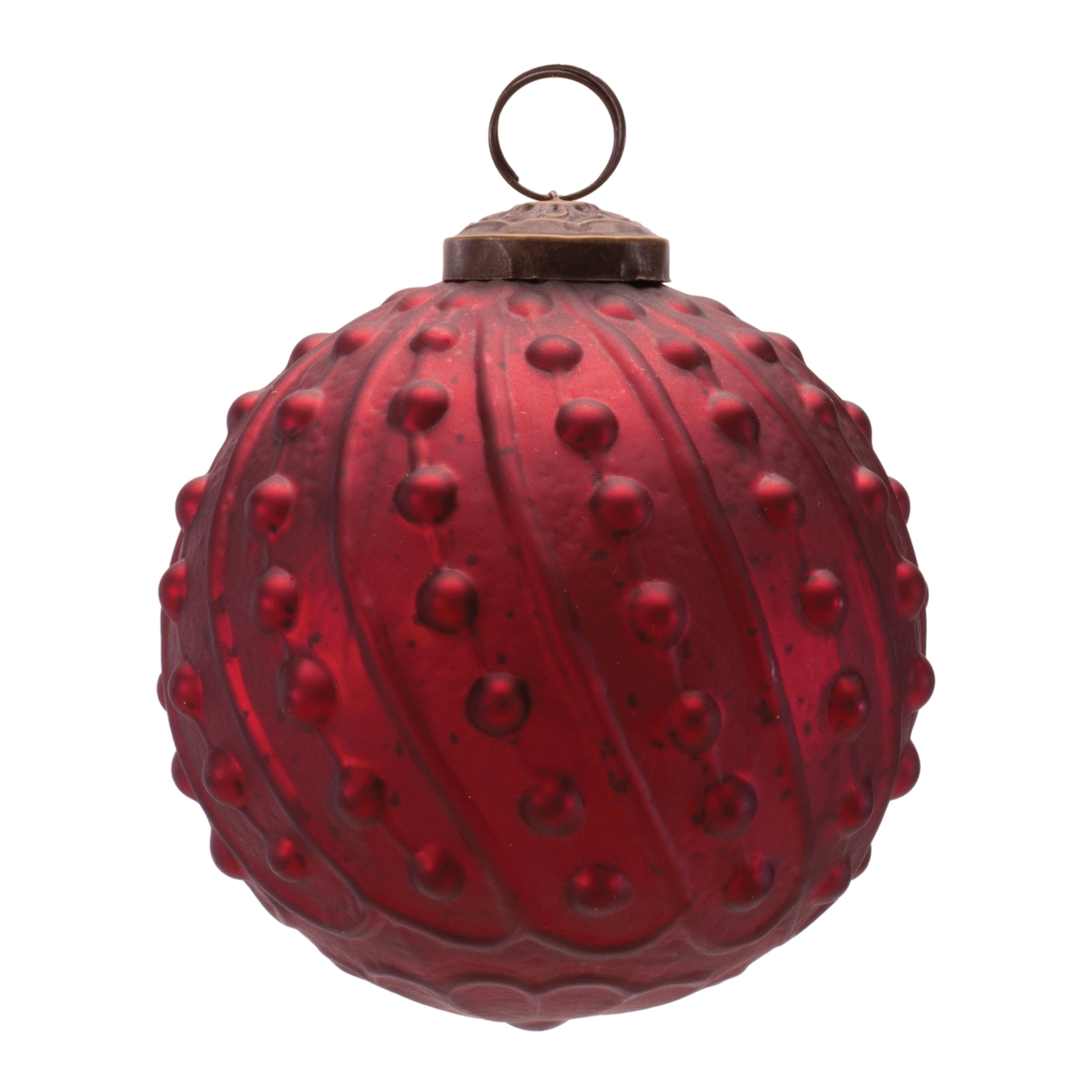 Ball Ornament 4”D Glass