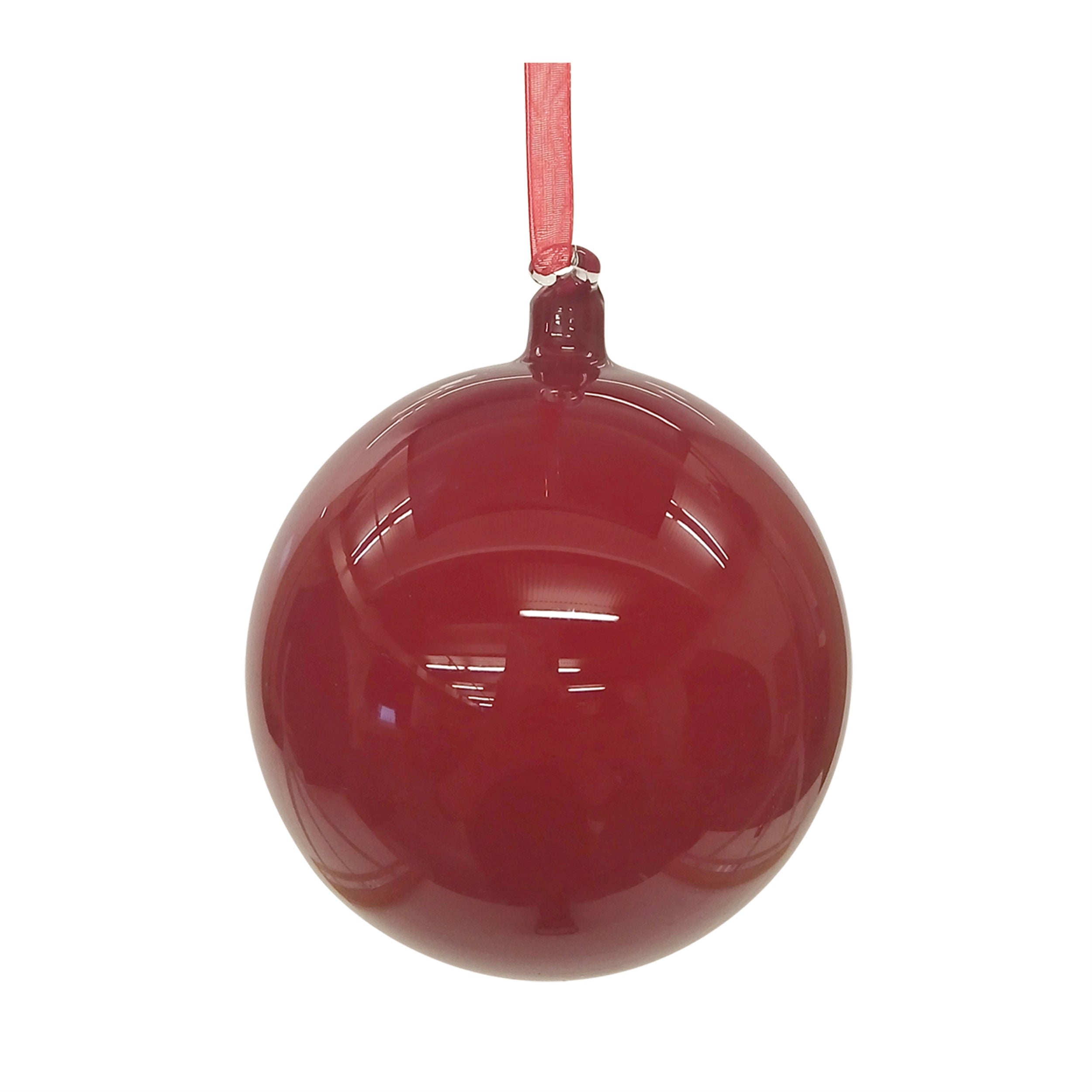 Ball Ornament 4”D Glass